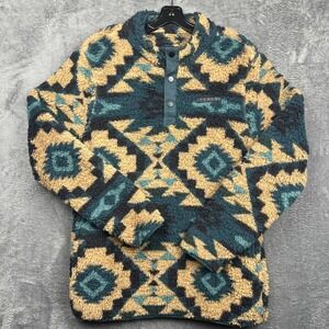 Texas Sherpa Fleece Pullover Jacket Women's Medium Home Free Aztec Tribal NWT